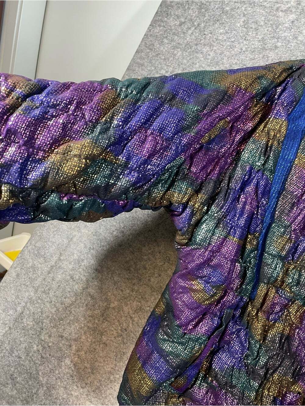 Vintage 80s Avant Garde Carlton Italy Jacket Size 42 Metallic Purple Blue Artsy - Picture 5 of 16
